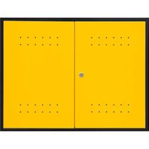 Armário Superior Multiuso Modular Vonder Aéreo Capacidade 15kg Aço Carbono Preto E Amarelo Fechadura