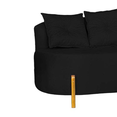 Sofá Orgânico 02 Lugares Para Sala Ds Home Veludo Preto
