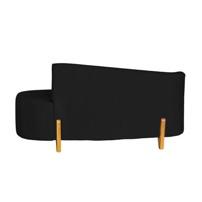 Sofá Orgânico 02 Lugares Para Sala Ds Home Veludo Preto