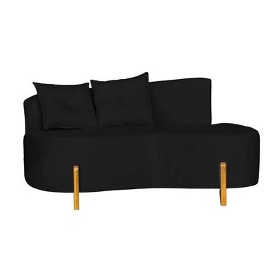 Sofá Orgânico 02 Lugares Para Sala Ds Home Veludo Preto