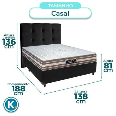 Kit Cama Box + Cabeceira + Colchão Casal Molas Ensacadas - Legriff - Sankonfort