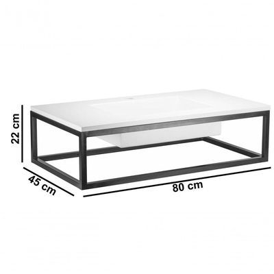 Bancada De Banheiro Suspensa New York 80x45cm Branco Standard