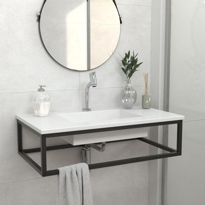 Bancada De Banheiro Suspensa New York 80x45cm Branco Standard