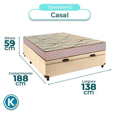 Cama Box Bau + Colchão Casal D33 Maxsono Paropas