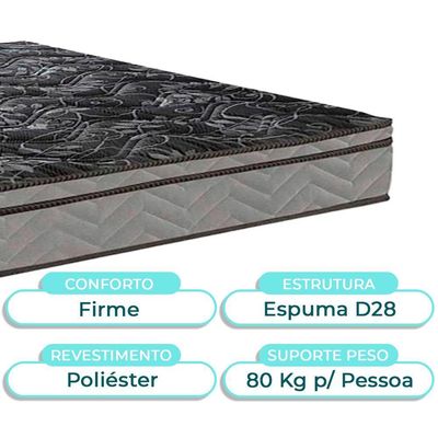 Cama Box Bau + Colchão Casal D28 Conforto Paropas