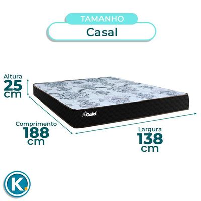 Cama Box + Colchão Casal Molas Ensacadas Life Gold Paropas + Cabeceira Estofada