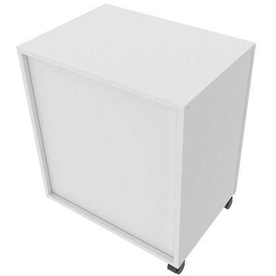 Gaveteiro Para Escritório 2 Gavetas Arquivo Com Rodízios Branco