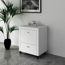 Gaveteiro Para Escritório 2 Gavetas Arquivo Com Rodízios Branco