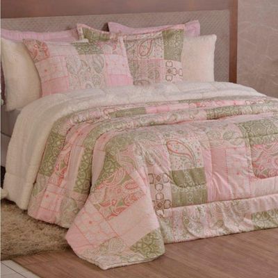 Edredom Queen Coberdrom Top Line Estampado Hipercal-sherpa 3 Peças - Loire