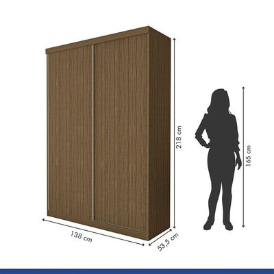 Guarda Roupa Solteiro Salvador 2 Portas 2 Gavetas Minastex Freijó