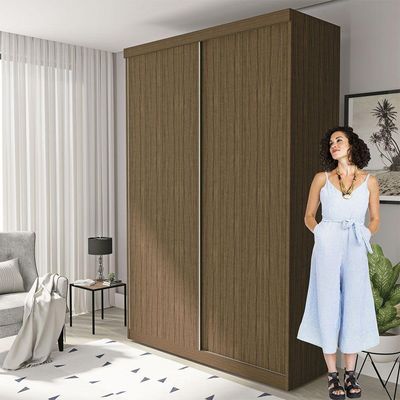 Guarda Roupa Solteiro Salvador 2 Portas 2 Gavetas Minastex Freijó
