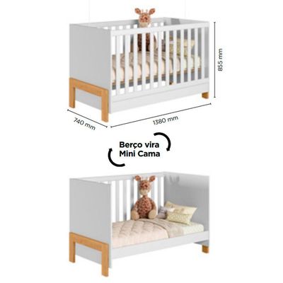 Berço Infantil Mini Cama Fantasia Branco
