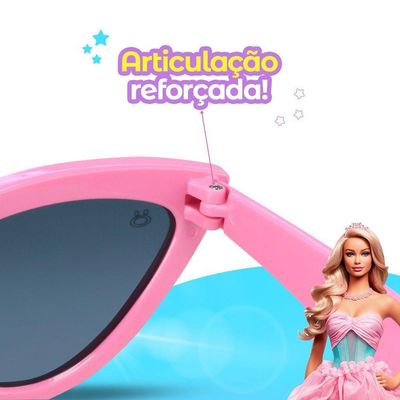 Oculos Sol Premium Rosa Barbie Infantil Protecao + Case