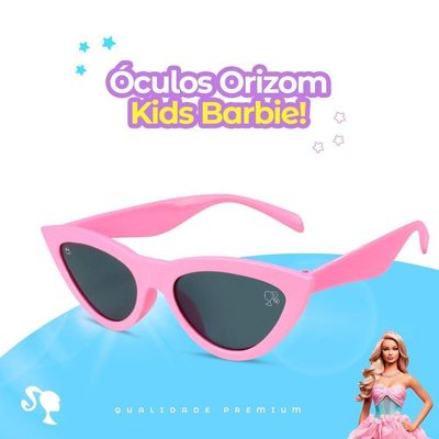 Oculos Sol Premium Rosa Barbie Infantil Protecao + Case