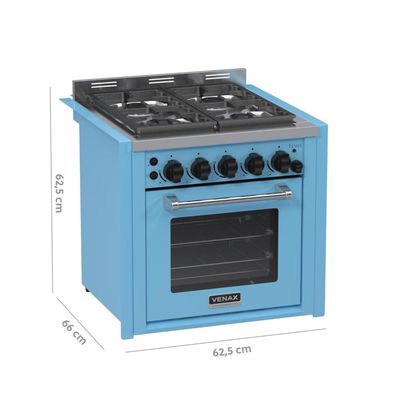 Fogao a Gas de Embutir 4 Bocas Venax Temis Azul 110v