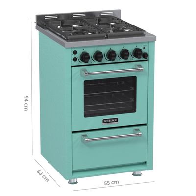 Fogao a Gas 4 Bocas Venax Temis Verde 220v
