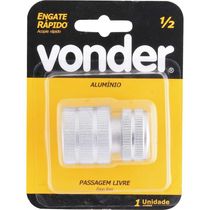 Engate Rápido Para Mangueira 1/2" De Alumínio Passagem Livre Vonder