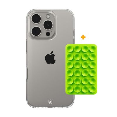 Kit Capa Crystal Slim para iPhone 14 Pro Max +  Ventosa - Verde - Gshield