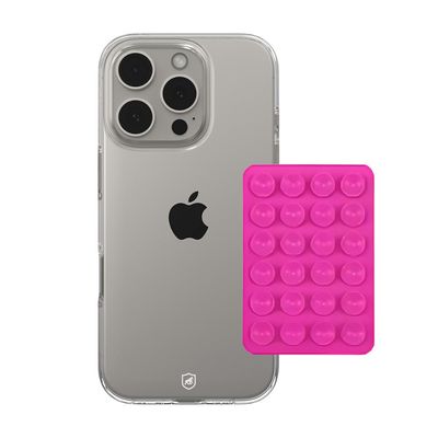 Kit Capa Crystal Slim para iPhone 13 Pro Max +  Ventosa - Rosa - Gshield