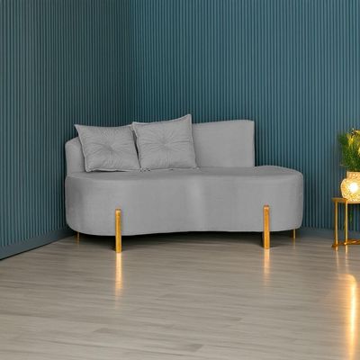 Sofá Orgânico 02 Lugares Para Sala Ds Home Veludo Cinza