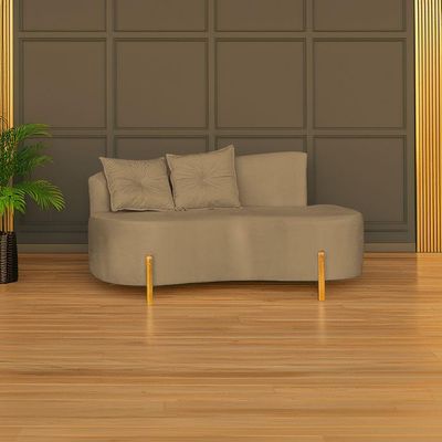 Sofá Orgânico 02 Lugares Para Sala Ds Home Veludo Marrom