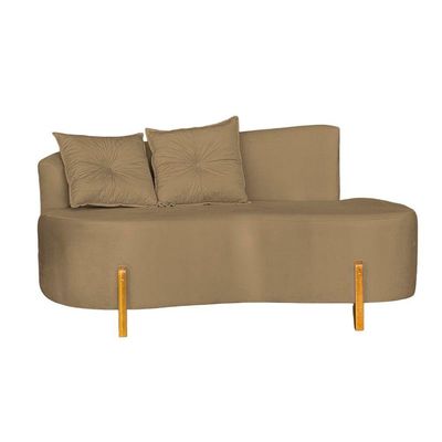 Sofá Orgânico 02 Lugares Para Sala Ds Home Veludo Marrom