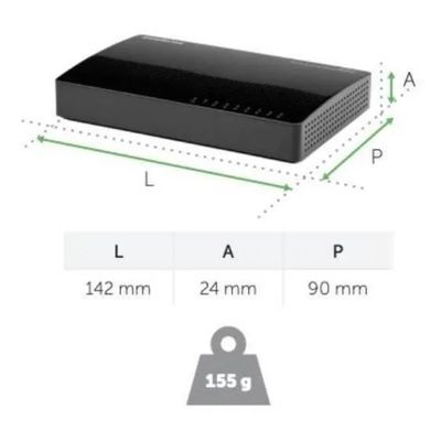 Switch Gigabit Intelbras Ethernet 8 Portas Giga Sg800 Q+