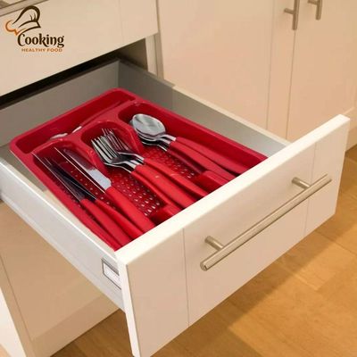 Conjunto Talheres Inox 25 Pecas Com Porta Talher Vermelho