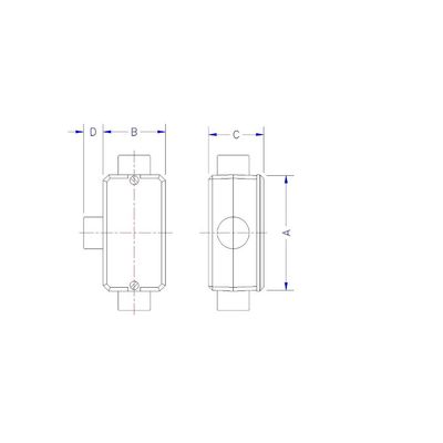 Condulete fixo 1" tipo "T" - sem tampa / rosca BSP / com pintura eletrostática a pó