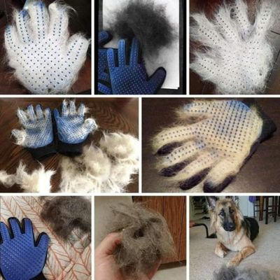 Luva Escova Massageadora Remove Tira Pelos Cães e Gatos PetShop Nano Magnética
