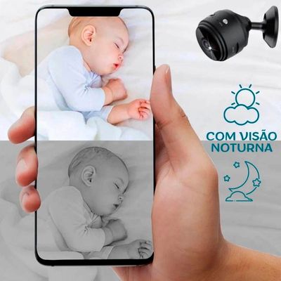 Mini Câmera Espiã Monitoramento A9 para Segurança, Wifi com Sensor e Visão Noturna, Sem Fio