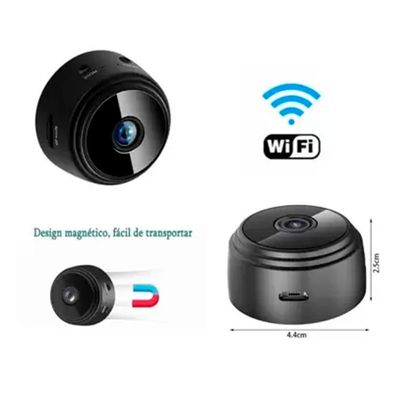 Mini Câmera Espiã Monitoramento A9 para Segurança, Wifi com Sensor e Visão Noturna, Sem Fio
