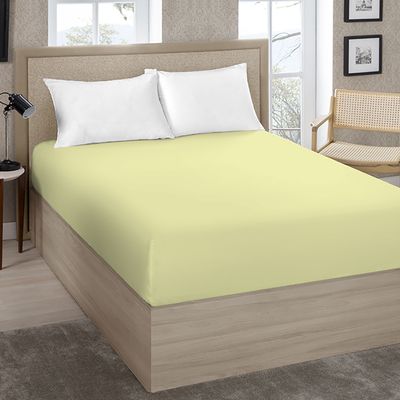 Lençol Avulso Casal Liso com Elástico 130 Fios - Fiori Amarelo