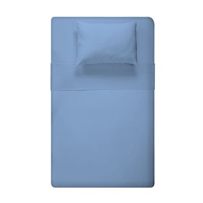 Jogo de Cama Solteiro Liso 180 Fios Fiori Azul anil