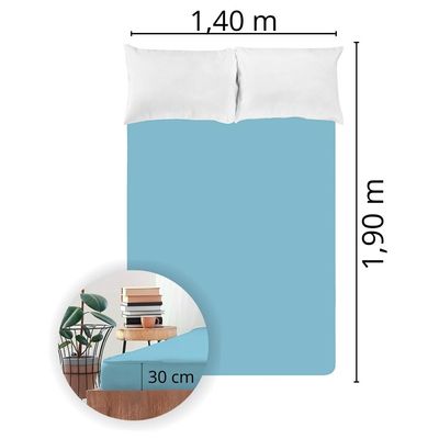 Lençol Avulso Casal Liso com Elástico 130 Fios - Fiori Azul