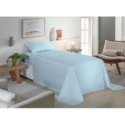 Jogo de Cama Solteiro Liso 180 Fios Fiori Azul