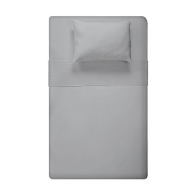 Jogo de Cama Solteiro Liso 180 Fios Fiori Cinza