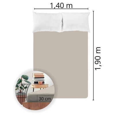 Lençol Avulso Casal Liso com Elástico 130 Fios - Fiori Kaki