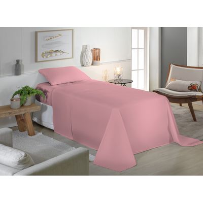 Jogo de Cama Solteiro Liso 180 Fios Fiori Coral
