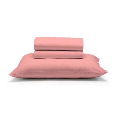 Jogo de Cama Solteiro Liso 180 Fios Fiori Coral