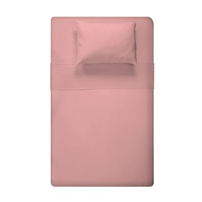 Jogo de Cama Solteiro Liso 180 Fios Fiori Coral