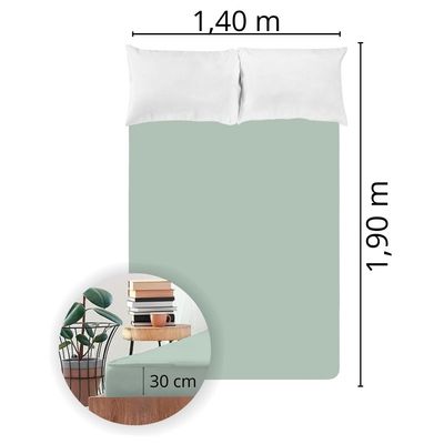 Lençol Avulso Casal Liso com Elástico 130 Fios - Fiori Menta