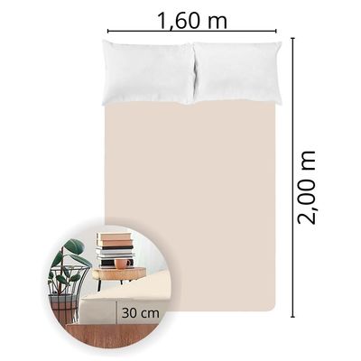 Lençol Avulso Queen Size Liso com Elástico 200 fios - Fiori Pérola