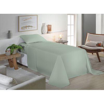 Jogo de Cama Solteiro Liso 180 Fios Fiori Menta