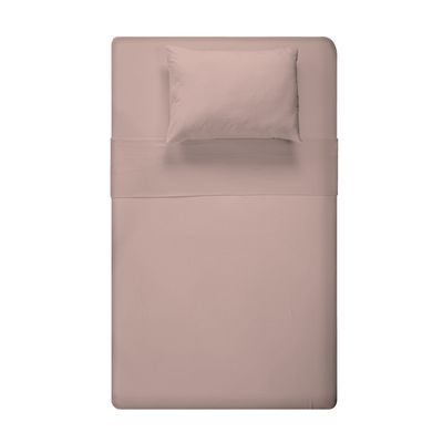 Jogo de Cama Solteiro Liso 180 Fios Fiori Rosa antigo