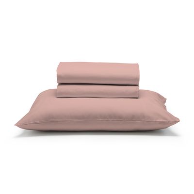 Jogo de Cama Solteiro Liso 180 Fios Fiori Rosa antigo