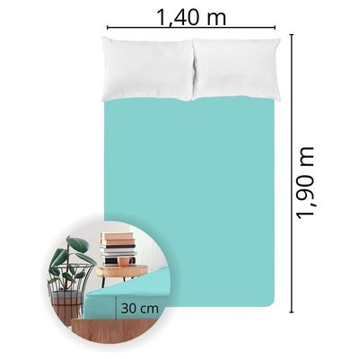 Lençol Avulso Casal Liso  com Elástico 200 Fios - Fiori Verde