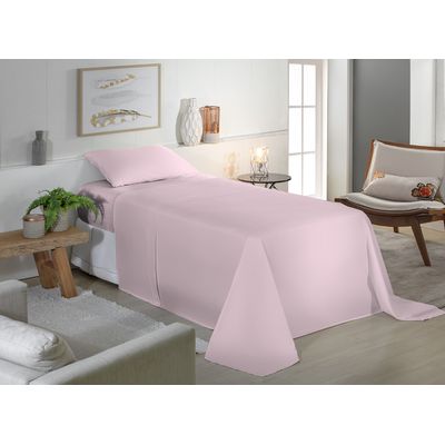 Jogo de Cama Solteiro Liso 180 Fios Fiori Rosa claro