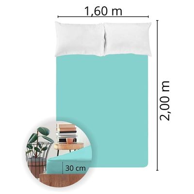 Lençol Avulso Queen Size Liso com Elástico 200 fios - Fiori Verde