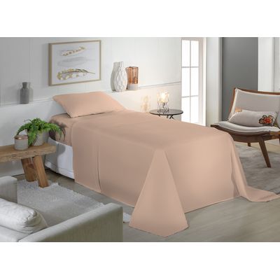 Jogo de Cama Solteiro Liso 180 Fios Fiori Salmão